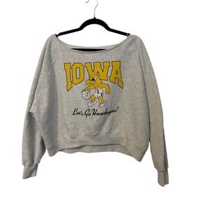Hollister Iowa Hawkeyes Basketball Graphic Sweatshirt Grey Large L
